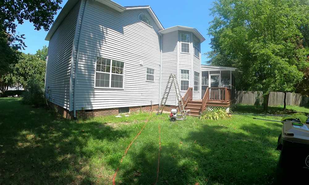 Home exterior with new siding